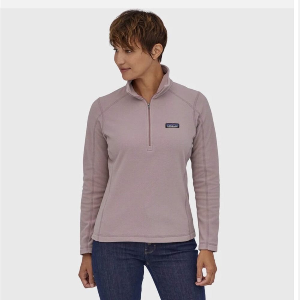 PATAGONIA WOMEN'S MICRO D 1/4 ZIP DUSTY PINK